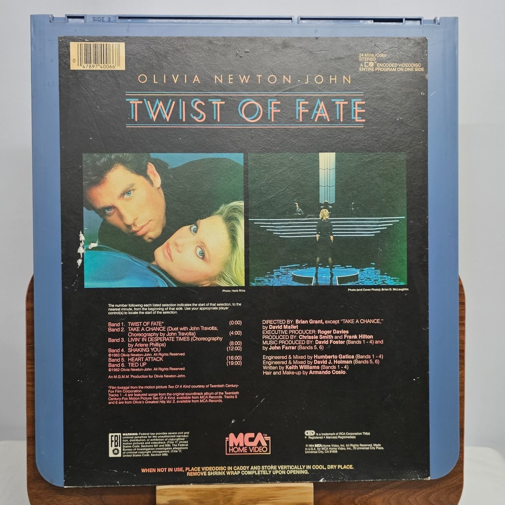 Olivia Newton-John Twist of Fate CED RCA SelectaVision Videodisc Player Movie - Picture 2 of 2